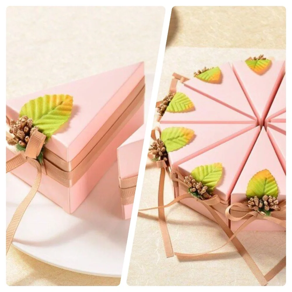 20 PC CAKE SLICE DESIGN FAVOR BOXES